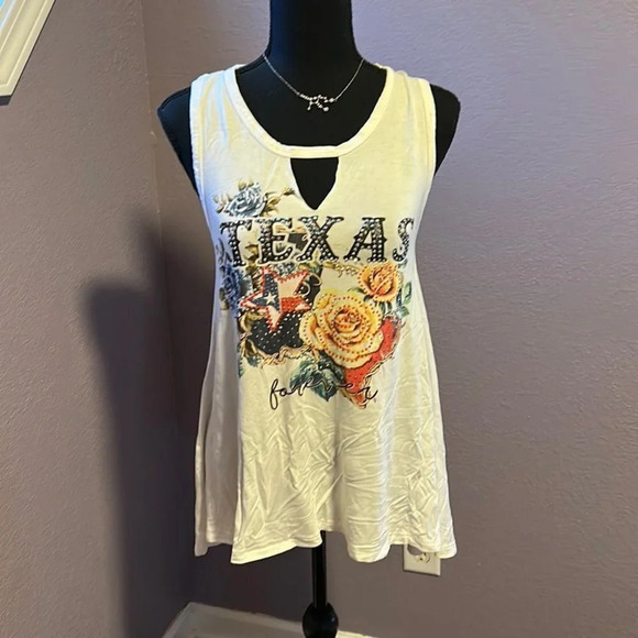 White Rhinestone Texas Tank - Picture 1 of 5